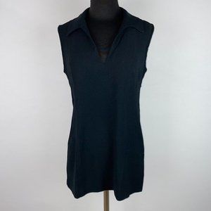Parallel 6 Collared V-Neck Tank Tunic Top Side Zip